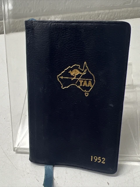 Vintage Diary Taa 1952 Airline Travel Trans Australia Airlines Plane Pilot