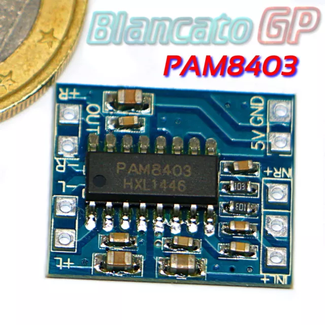 Pam 8403 Mini Amplificateur Stéréo Numérique 3W+3W Haute Efficacité Due Voies