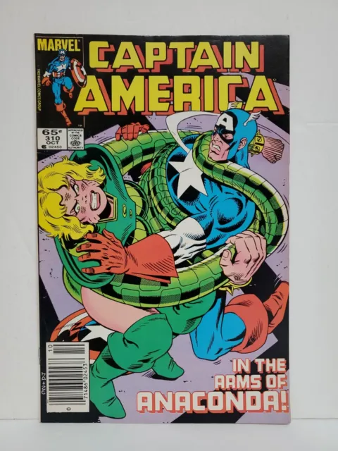 Captain America #310 - 1st Diamondback, Serpent Society - Newsstand Marvel 1985
