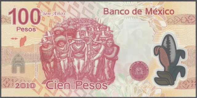 MEXICO - P128c - 100 Pesos POLYMER Commemorative Serie A Prefix C 2007/2010 UNC