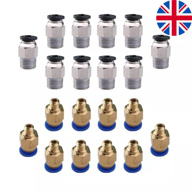 10x PC4-M10 or PC4-M6  Straight Pneumatic Fitting Push Connector for 3D Printer