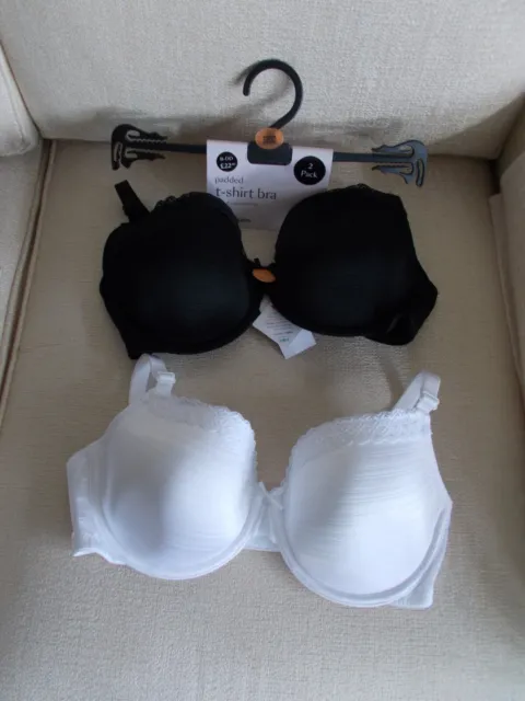 Maternity Nursing T-Shirt Bra M&S 2 Pack Non Wired Cotton Soft 32D