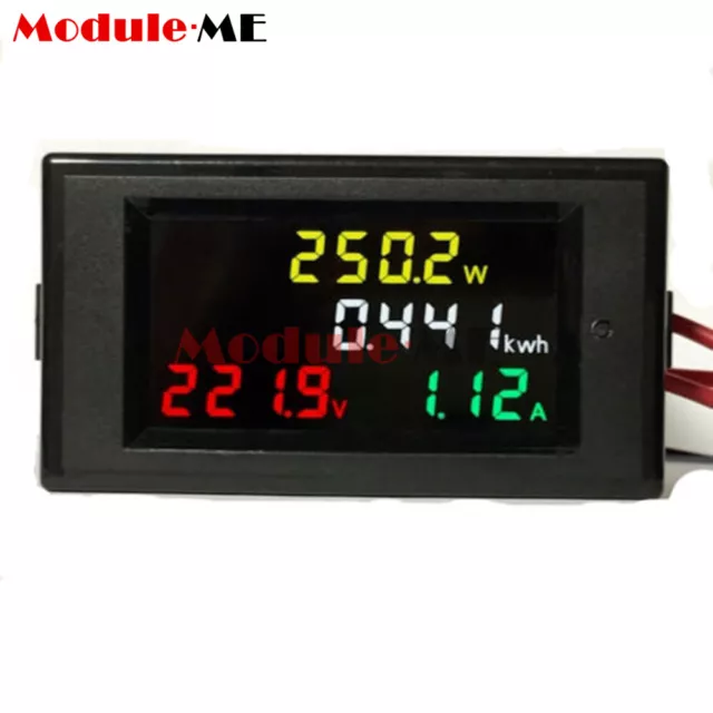 Digital LCD Voltmeter Ammeter Volt Amp Power Kwh Panel Meter 100A AC 80-300V