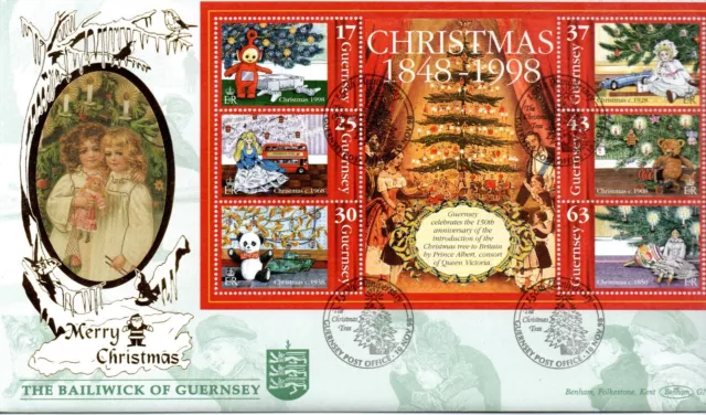 Guernsey 1998 Christmas Minisheet (Benham) First Day Cover Lot 14834