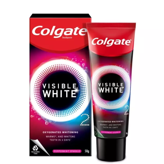 Colgate Visible White O2 50g Pasta de dientes blanqueadora con tecnología...