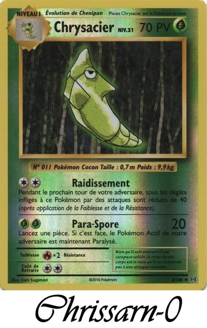 Carte Pokemon:  Chrysacier  commune reverse  4/108  XY 12 Évolutions FR  Neuve