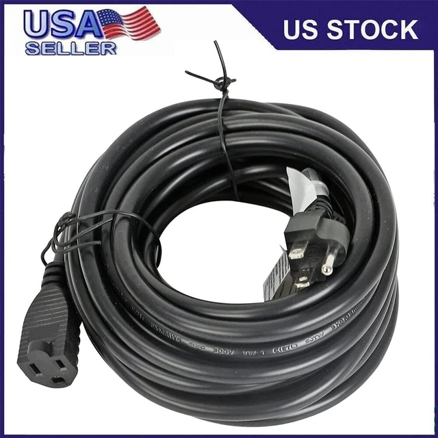 6100FT 16 GAUGE Black Indoor/Outdoor Extension Cord Waterproof 3 Prong