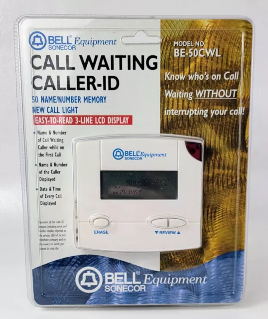 Bell Sonecor Equipment Call Waiting Phone Caller ID 50 Memory  BE-50CWL New 1998