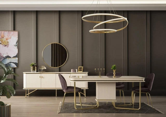 Muebles de comedor modernos grupo de comedor conjunto de lujo mesa de comedor sillas 7 piezas
