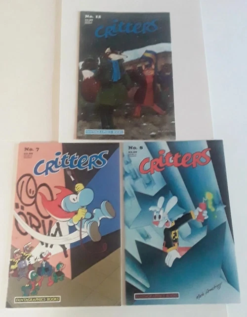 Critters Comics #7 Early Usagi Yojimbo, #8 & #12 High Grade 3 Book Lot 1987