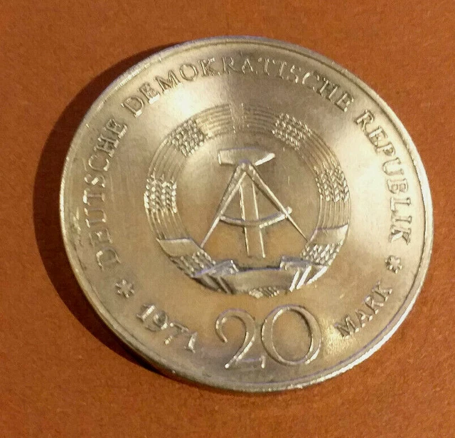 PROPHILA DDR 20 Mark Münze 'Ernst Thälmann' 1971 - Neusilber, 15 G, 33 Mm, Sammlerstück (kein Zahlungsmittel)