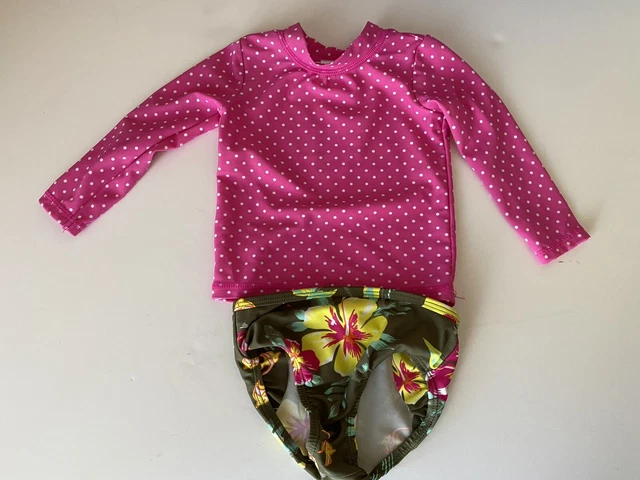 Charm Leaks Baby 3-6 M 2-Pieces Swimsuit Long Sleeve girls Rush-guard Hawaiian