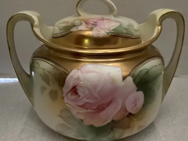 Bowl Tureen Antique RS Prussia Germany Porcelain Floral Covered