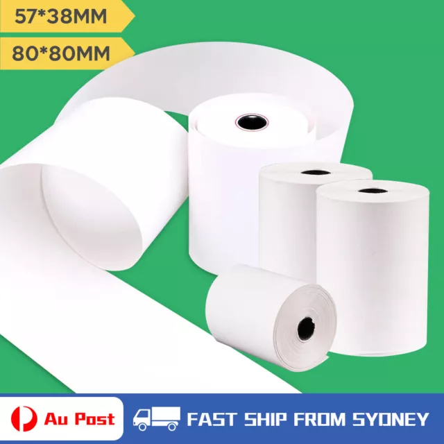 50 Rolls Premium EFTPOS Thermal Paper Cash Register Receipt Rolls 57x38 80x80 AU