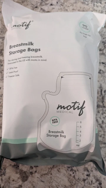 Motif Medical Breastmilk Storage Bags 90 Ct 8 oz Single Use Breast Milk Sealed