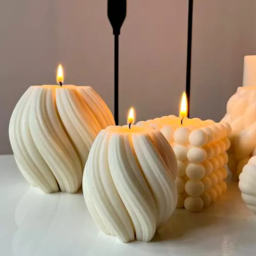 3D Candle Molds Pillar Silicone Soap Mold Flower DIY Handmade Craft Wax  Moulds