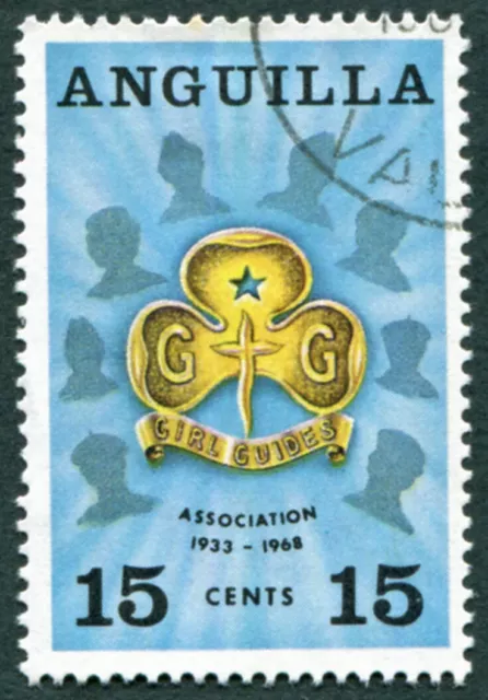 ANGUILLA 1968 15c multicoloured SG41 used NG Anguilllan Girl Guides Anniv #B02
