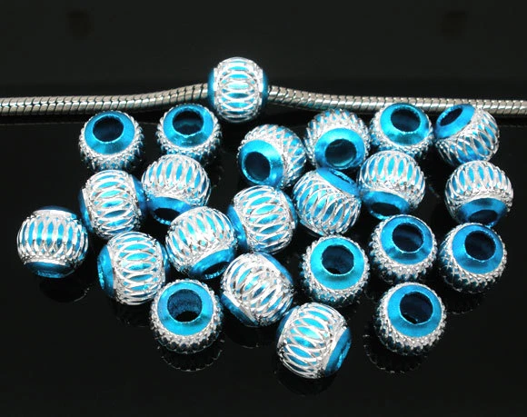 Lot De 10 Perles Charmes Européennes 14mm - Multicolores - Pour Création De Bijoux