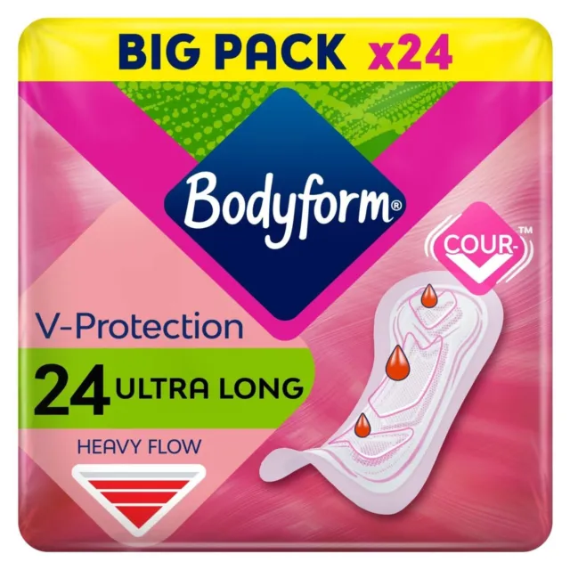 Bodyform Ultra Long Heavy Sanitary Towels Pads BIG PACK 24