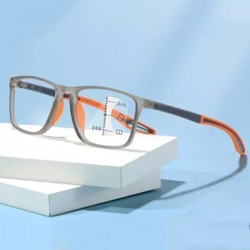MEN'S WOMEN'S TR90 Progressive Multifocus Reading Glasses Sports Square ...