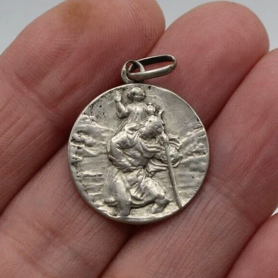 Médaillon Saint Christophe En Argent - Protection Des Voyageurs Et Automobilistes - Médaille Chrétienne Porte-Bonheur