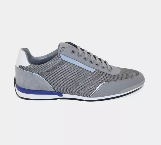 Hugo Boss Low-top Saturn Trainers in Mesh with Rubberised Trims Grey UK 6 -11