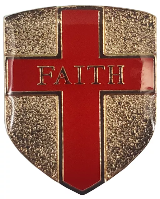 En Gros Paquet De 24 Faith Bouclier Rouge Croix Moto Chapeau Bonnet Épinglette