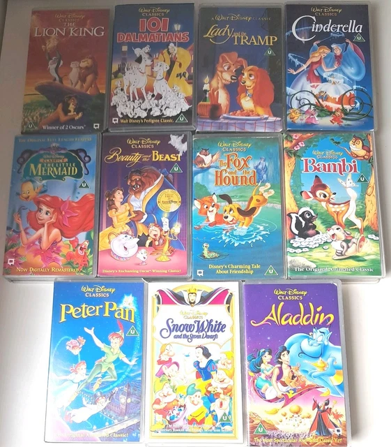WALT DISNEY CLASSICS VHS Bundle x 11 Disney Video Tape Collection Cert ...