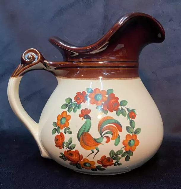 Vintage McCoy Pottery Little Rooster Pitcher 7525 USA 7.5” H