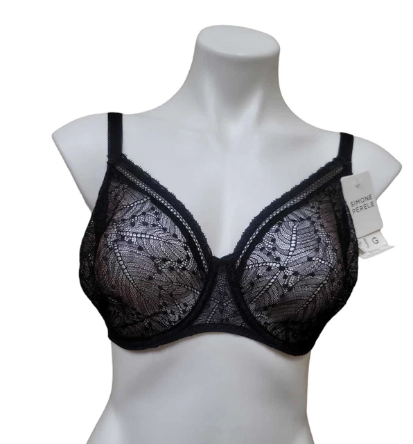 SIMONE PERELE BLACK Comete Moulded Lace Underwire Bra, US 40E, UK