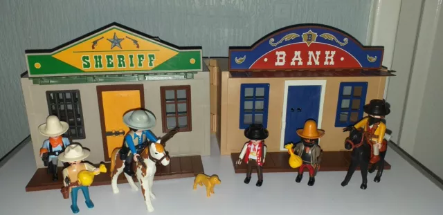 Playmobil 4398 My Take Along Western City Cowboys Sheriff Office And Bank.