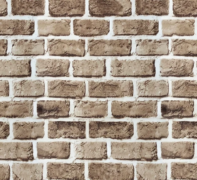 Papel pintado pelado y palo de ladrillo marrón 17,7 x 78,7 pulgadas