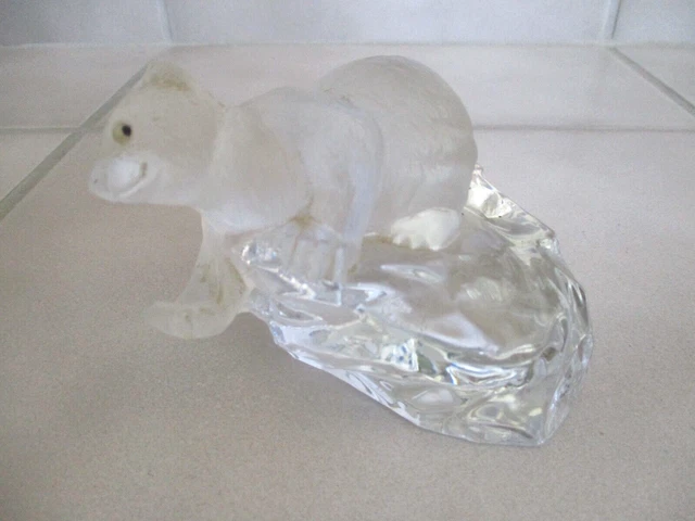 Faberge Crystal Polar Bear Signed Igor Carl Faberge Made in France "As Is"