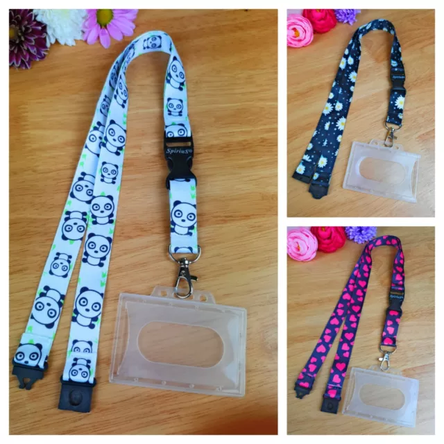 SpiriuS Breakaway Lanyard Neck Strap + with plastic ID card badge holder