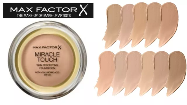 MAX Factor Miracle Touch Cream Foundation SPF30 with Hyaluronic Acid Brand NEW