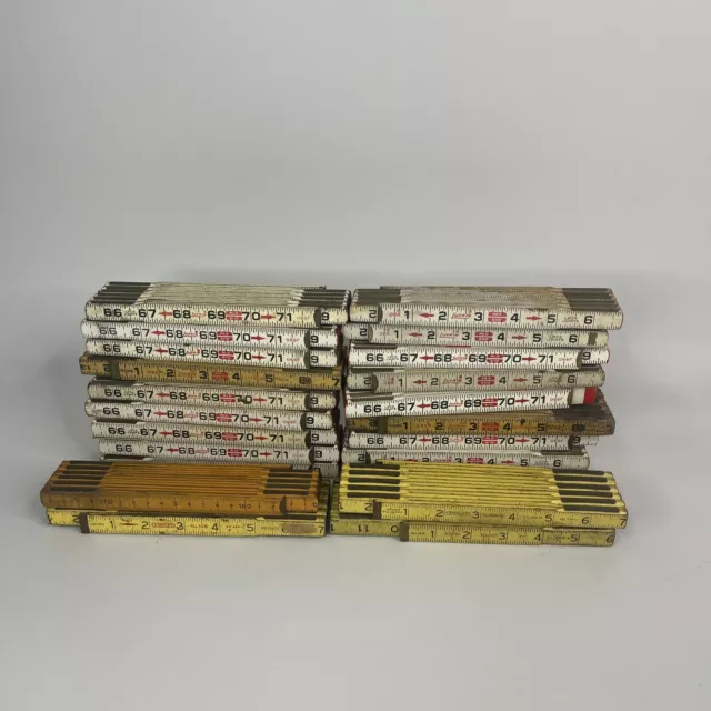 FOLDING RULERS Lufkin Stanley Klein  Wood Metal Woodworking Tool Lot 22