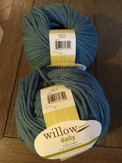 New Willow Yarns Daily Bulky Yarn Lodestone 2 Balls 100% Superwash wool