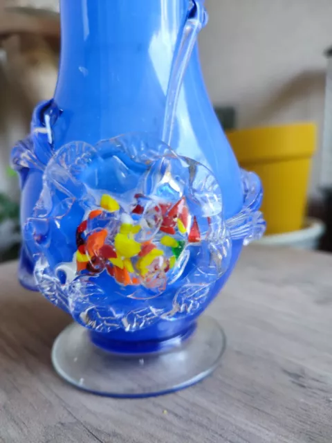 vase bleu style murano