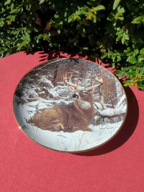 Danbury Mint Plate Whitetail DEER HUNTING PRIDE WILDERNESS WINTER STAG Travers