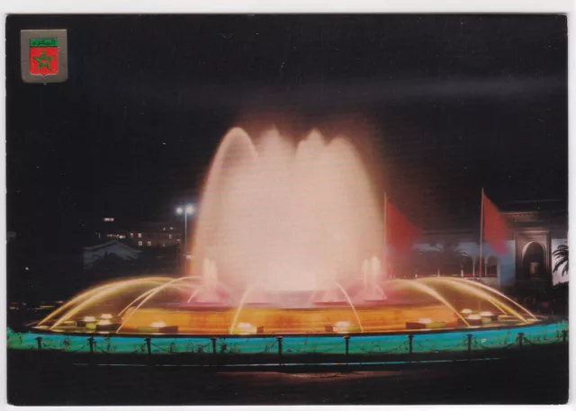 Cpsm Morocco Casablanca Color Postcard Light And Musical Fountain