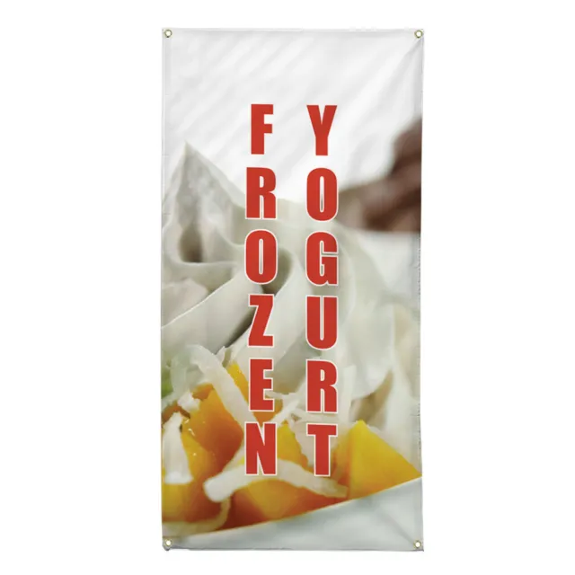 Vertical Vinyl Banner Multiple Sizes Frozen Yogurt Food and Drink Retail Outdoor