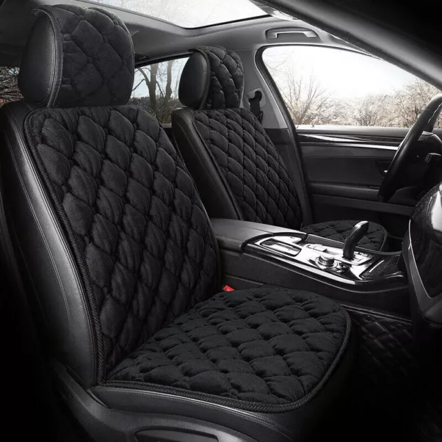 2Pcs Universal Car Seat Cover Front Rear Cushion Soft Plush Pad Protector Mat