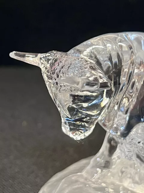 Vintage D'Arques French Crystal Bull Animal Figurine Charging Bull 2