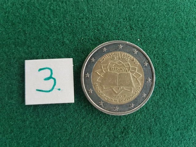 Römische Verträge 50 Jahre 2 Euro Wert 2 EURO, 2007, 50 Jahre Römische Verträge, F Stuttgart, Deutschland, 8,5