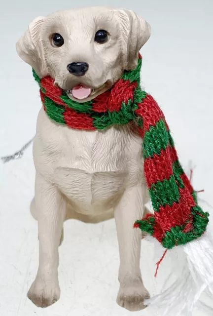 Labrador Retriever Yellow Lab Dog Christmas Holiday Ornament Sandcast 2