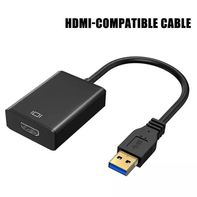 Adaptateur de câble vidéo HD 1080P USB 3.0 vers HDMI pour PC portable HDTV LCD