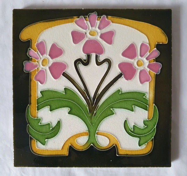 Gorgeous Floral Design  Tile, Circa Art Nouveau Period