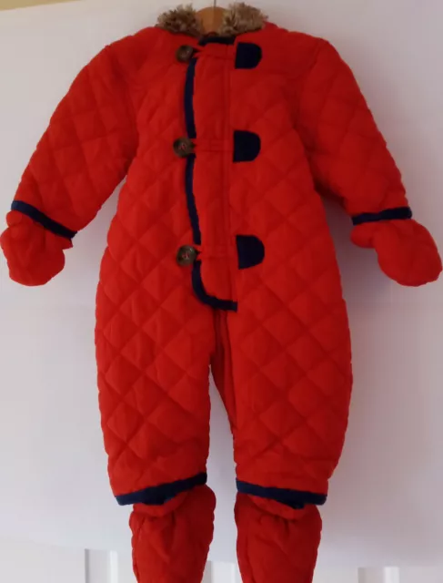 Tuta da neve rossa mini club 3-6 mesi bambini neonati carina