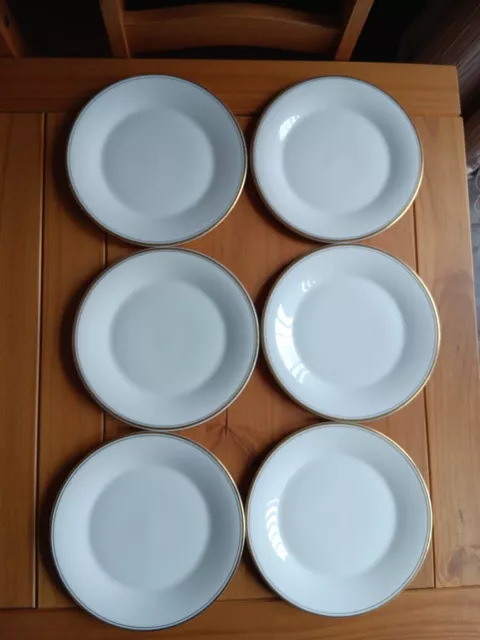 6 X  Royal Doulton GOLD CONCORD Dinner Plates