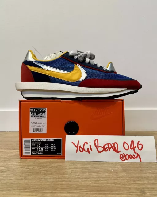 NIKE X SACAI Ld Waffle Og Varsity Blue Uk 11 100 Authentic